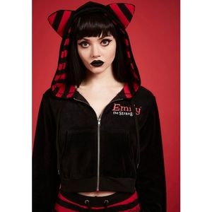 Emily the strange crop hoodie